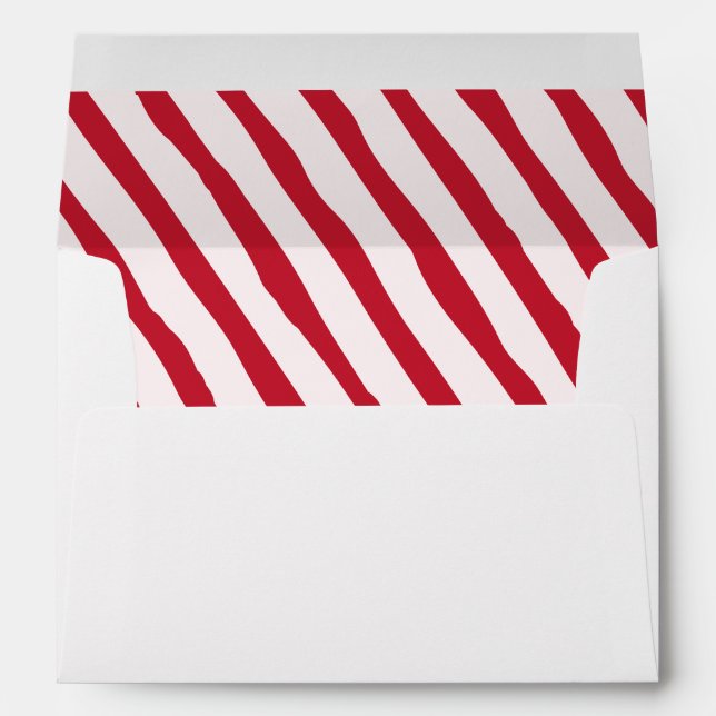 Festive Candy Cane Stripe Holiday  Envelope (Back (Bottom))