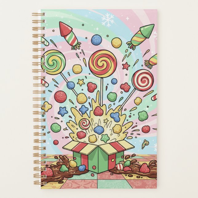 Festive Candy Explosion Holiday   Planner (Front)
