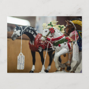 Festive Carousel Horses Ornament Collection Postcard