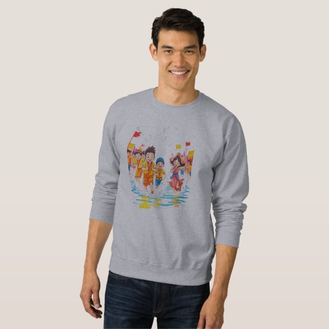Festive Cartoon Celebration  Sweatshirt (Front Full)