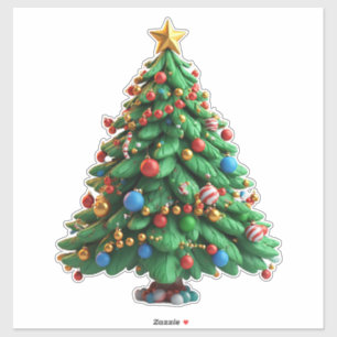 Festive Cartoon Christmas Tree