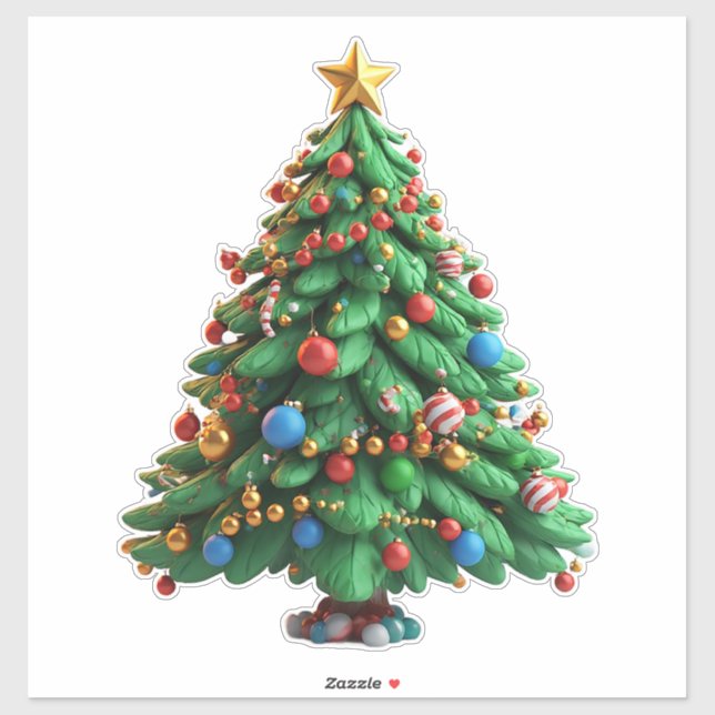 Festive Cartoon Christmas Tree (Sheet)