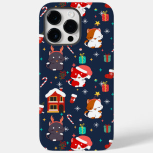 Festive Cartoon Santa Cat Celebration Case-Mate iPhone 14 Pro Max Case