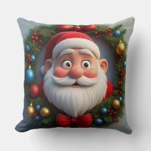 🎅 Festive Cartoon Santa Christmas Cheer 🎄 Cushion