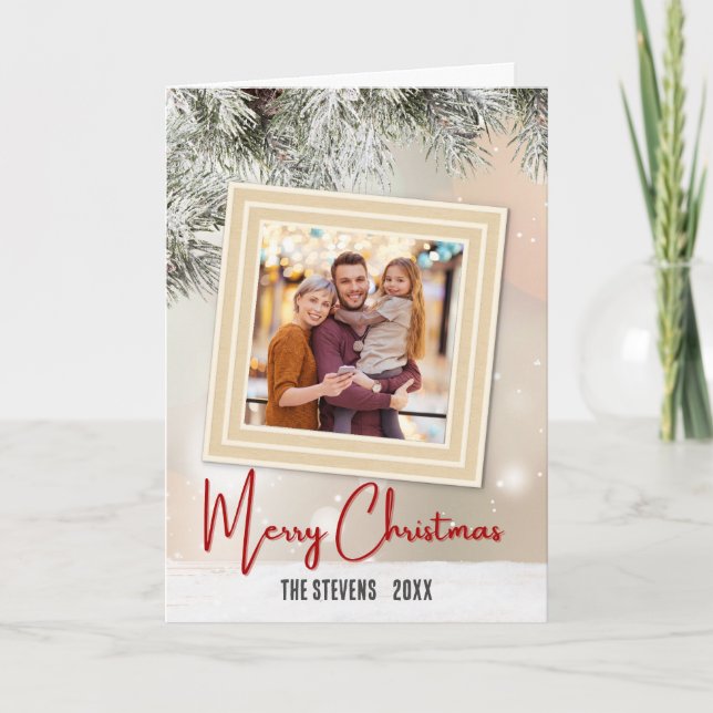 Festive Casual Colourful Christmas 2 Photo Holiday Card (Front)