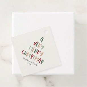 Festive Casual Colourful Christmas Diamond Favour Tags