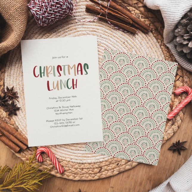 Festive Casual Colourful Christmas Lunch Invitation (Creator Uploaded)