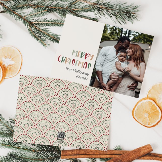 Festive Casual Colourful Christmas Single Photo Holiday Card (Creator Uploaded)