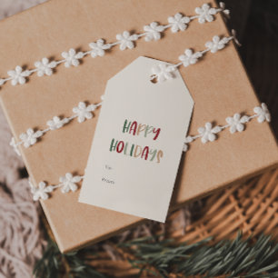 Festive Casual Colourful Happy Holidays to from Gift Tags