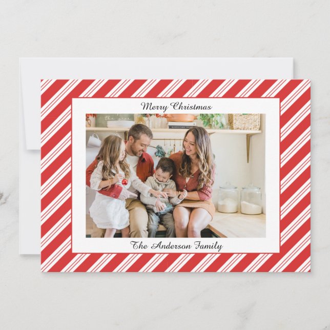 Festive Casual Merry Christmas Photo Card (Front)