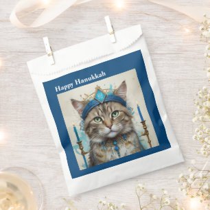 Festive Cat in playful hanukkah Disguise Favour Bags