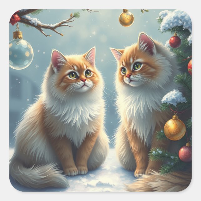 Festive Cat Stickers (Front)