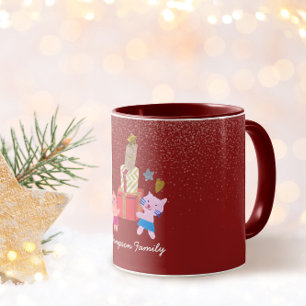 Festive cats and presents Xmas red Christmas Mug