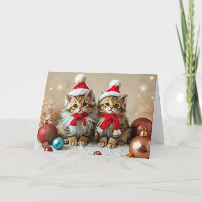 Festive Cats Christmas Card (Front)