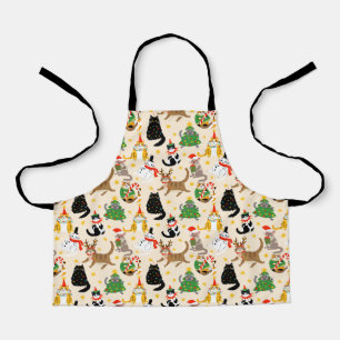 Festive Cats Christmas Pattern Apron