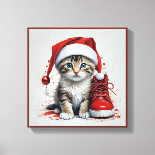 Festive Cats in Christmas Costumes - Holiday Vibes Canvas Print