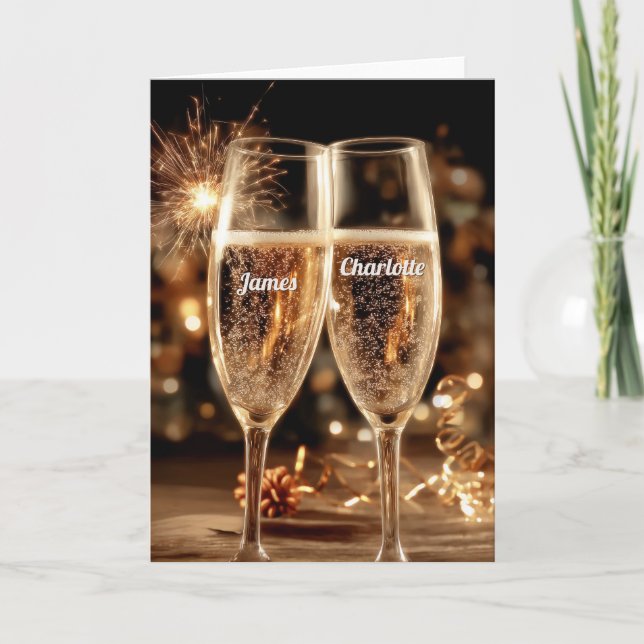 Festive Champagne Celebration Moment Card (Front)