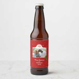 Festive Cheeky Santa - Custom Photo - Personalised Beer Bottle Label