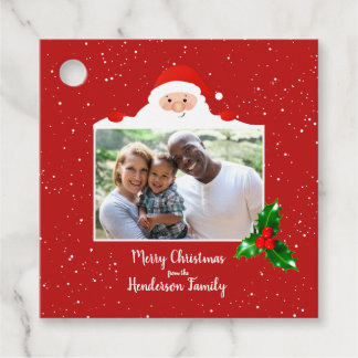 Festive Cheeky Santa - Custom Photo - Personalised Favour Tags