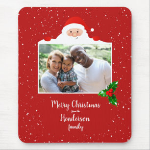 Festive Cheeky Santa - Custom Photo - Personalised Mouse Mat