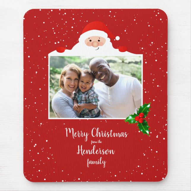 Festive Cheeky Santa - Custom Photo - Personalised Mouse Mat (Front)