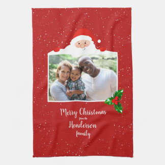 Festive Cheeky Santa - Custom Photo - Personalised Tea Towel