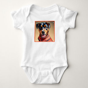 Festive Cheer: Cozy Rottweiler Mix in Red Sweater