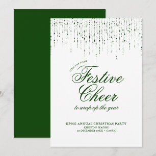 Festive Cheer Green Christmas Holiday Party Invitation
