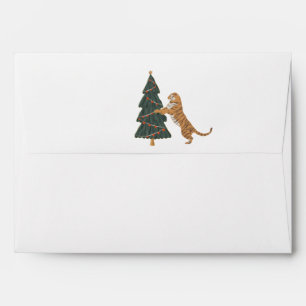 Festive Cheetah Christmas Tree Envelope