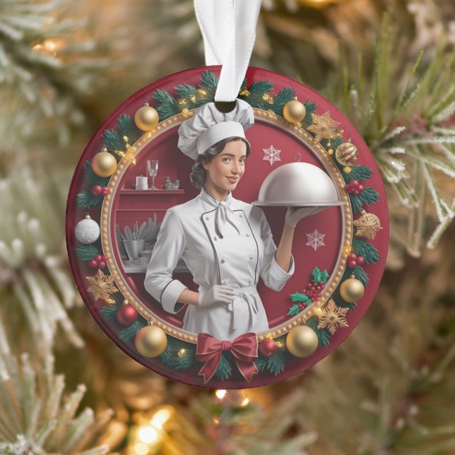 Festive Chef High-Relief Illustration Ornament (Tree)