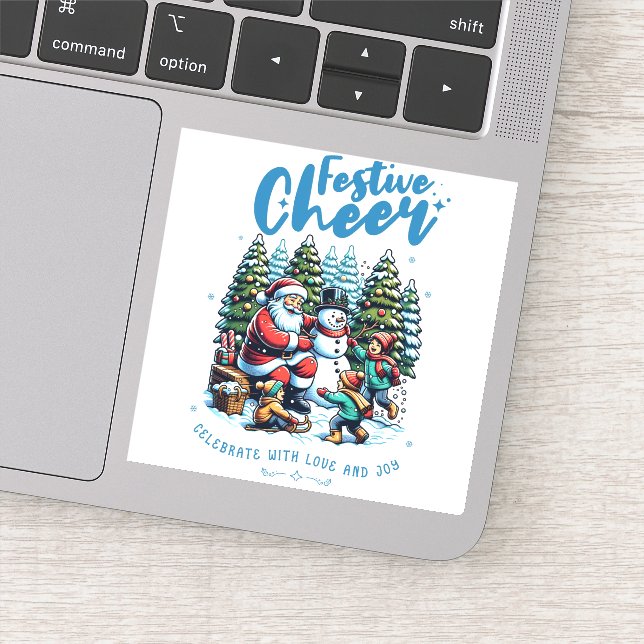 Festive Cherry Christmas sticker  (Detail)