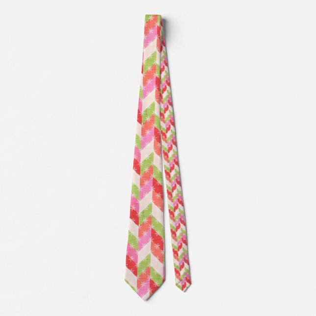 Festive Chevron christmas Tie (Front)
