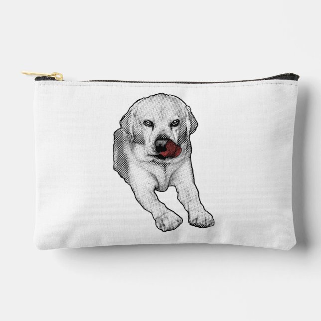Festive chic, Lab in red Accessory Pouch (Front)