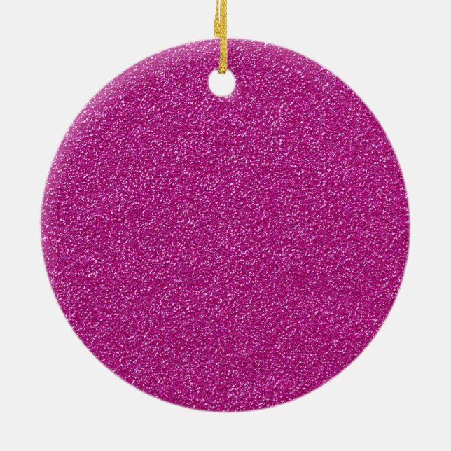 Festive Chic Pink Glitter Background Romantic Ceramic Tree Decoration (Back)