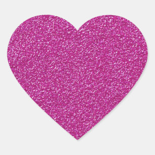 Festive Chic Pink Glitter Background Romantic Heart Sticker