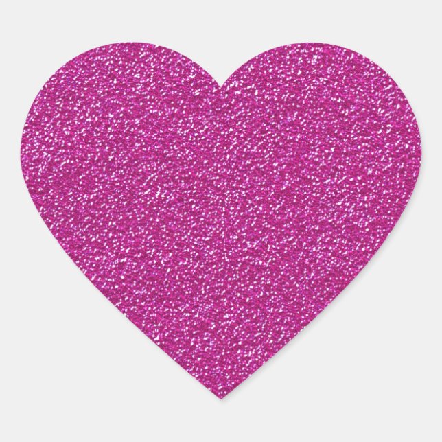 Festive Chic Pink Glitter Background Romantic Heart Sticker (Front)