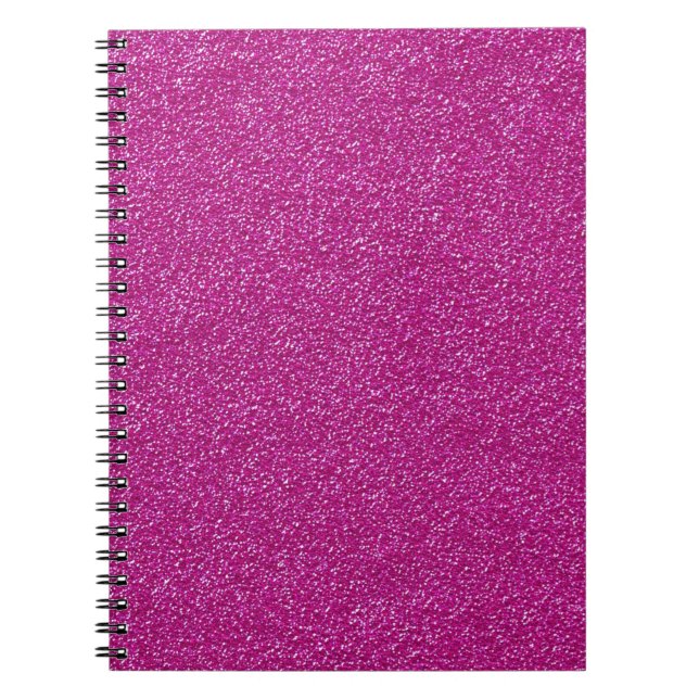 Festive Chic Pink Glitter Background Romantic Notebook (Front)