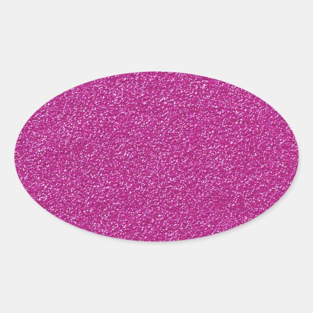 Festive Chic Pink Glitter Background Romantic Oval Sticker (Front)