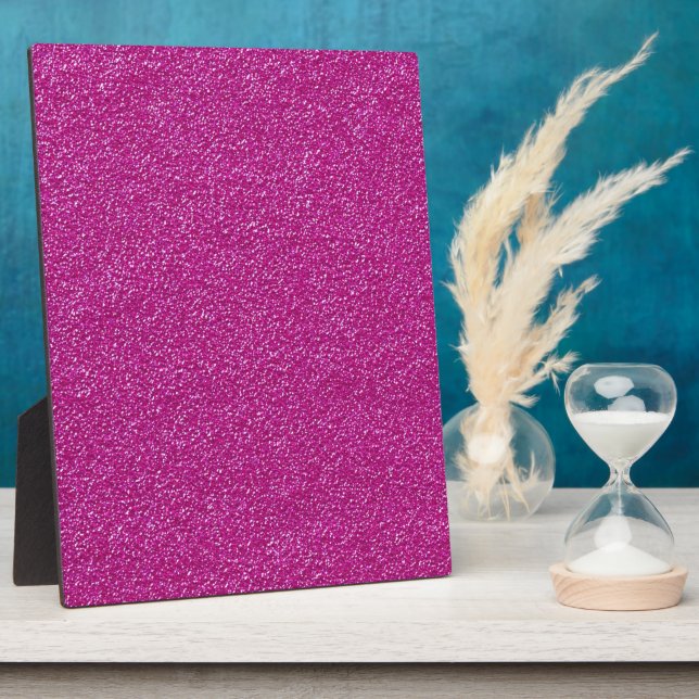 Festive Chic Pink Glitter Background Romantic Plaque (Side)