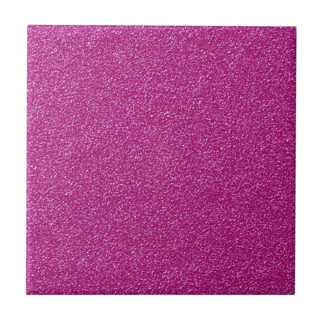 Festive Chic Pink Glitter Background Romantic Tile (Front)