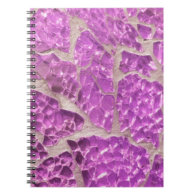Festive Chic Shiny Pink Grey Stones Notebook (Front)