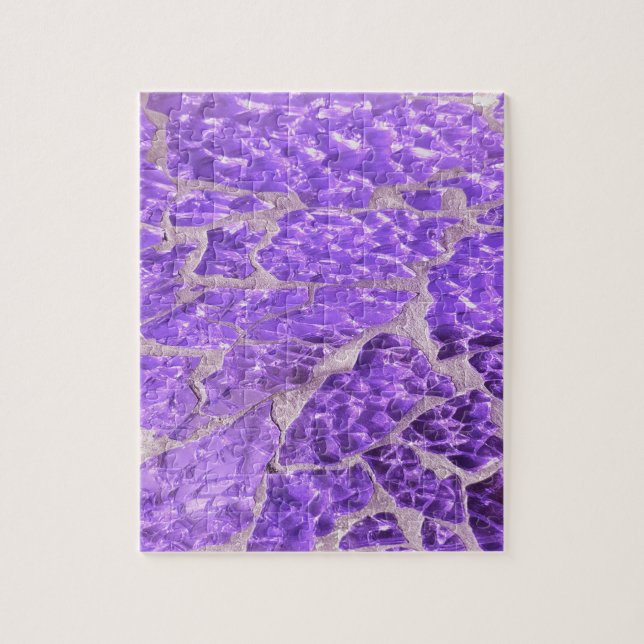 Festive Chic Shiny Purple Glitter Stones Jigsaw Puzzle (Vertical)