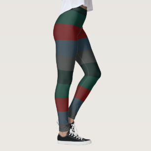 Festive Chic Simple Deep Dark Striped Pattern Leggings
