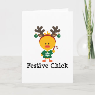Festive Chick Holiday Card