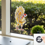 Festive Chicken Christmas Window Cling<br><div class="desc">Cute Christmas Chicken wearing a festive red Santa hat is sure to bring smiles this season stuck to your window for all to see. Collect all our festive animals and have a Christmas Animal Parade. Happy Holidays!</div>