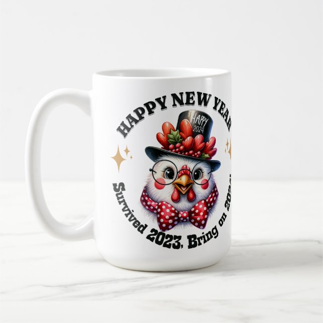 Festive Chicken New Year 2024 mug (Left)