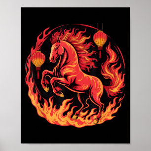 Festive Chinese New Year 2026 Horse Lantern Cultur Poster