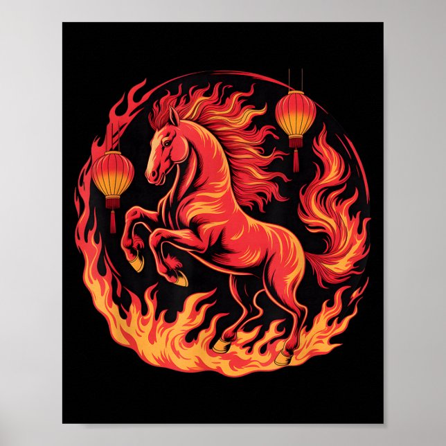 Festive Chinese New Year 2026 Horse Lantern Cultur Poster (Front)