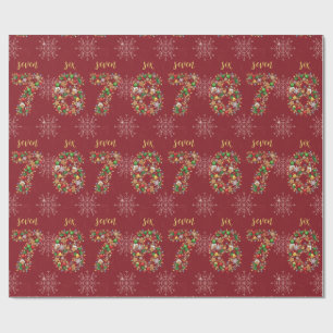 Festive Christmas 6-7 Holiday Lights & Snowflakes Wrapping Paper