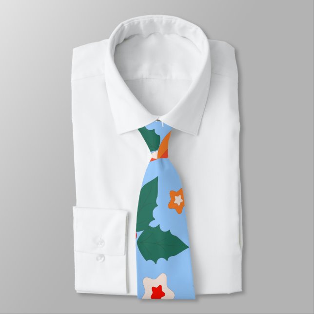Festive Christmas Abstract Pattern Tie (Tied)